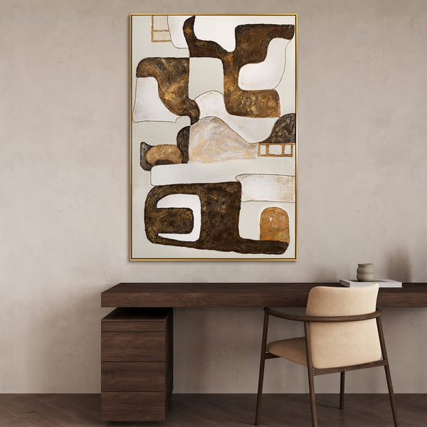 Framed large living room artwork "Shapes and spaces"