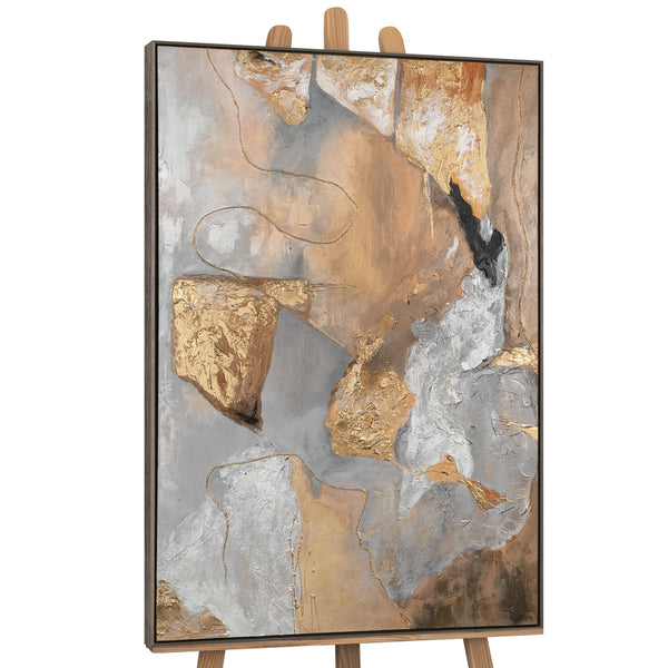 Framed abstract wall art for living room "Shining fragments"