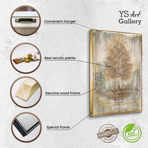 Framed large canvas painting "Secrets of the forest"