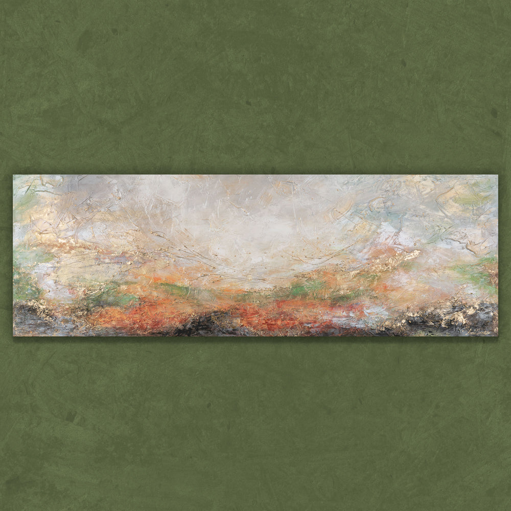 Komplettes Landschaftsbild in Acryl mit plastischer Struktur