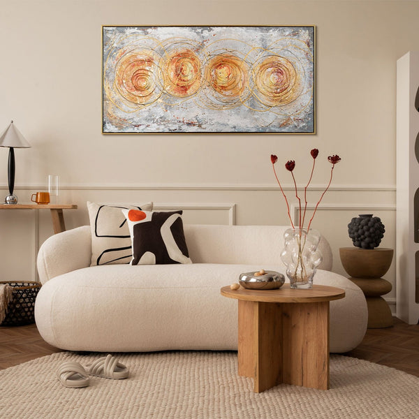 Framed wall painting for living room "Circle of light"