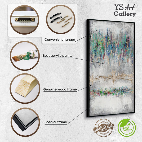 Wall art painting for living room in frame "Shimmering lines"