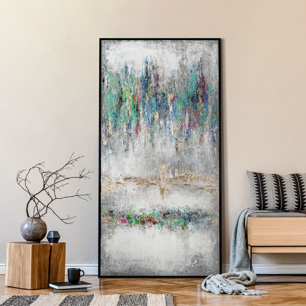 Wall art painting for living room in frame "Shimmering lines"