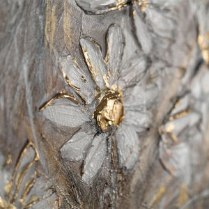 Strukturdetails mit Blume – modernes Naturgemälde mit Textur