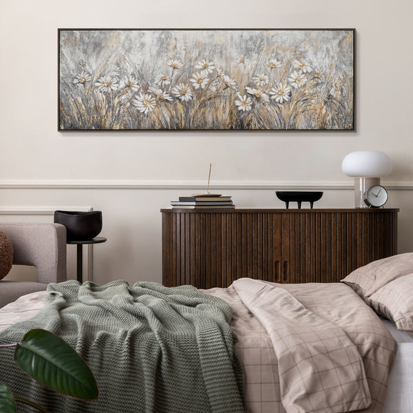 Large wall painting for living room in frame "A glimmer of nature"