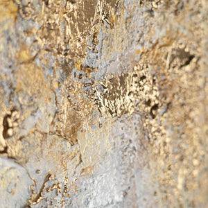 Strukturierte Oberfläche mit Goldakzenten – Acrylgemälde auf Leinwand