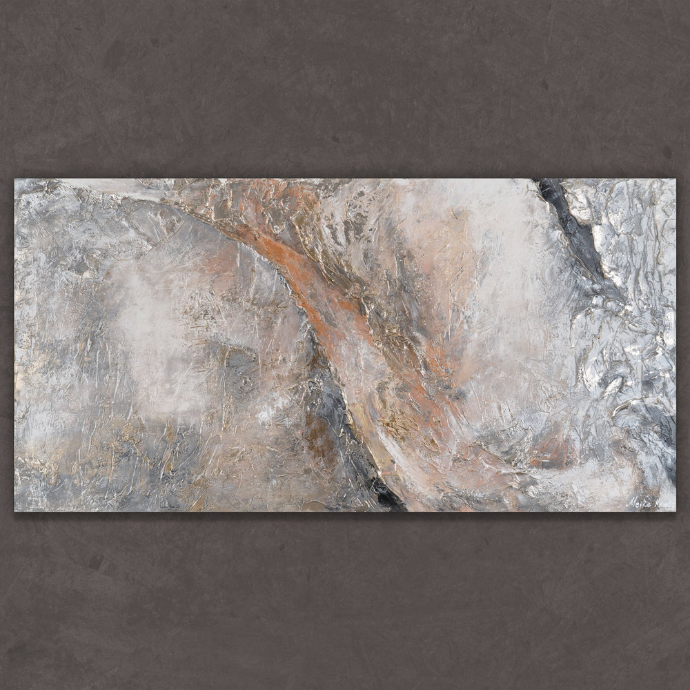 Wandbild abstrakte Kunst mit Struktur in warmen Farben