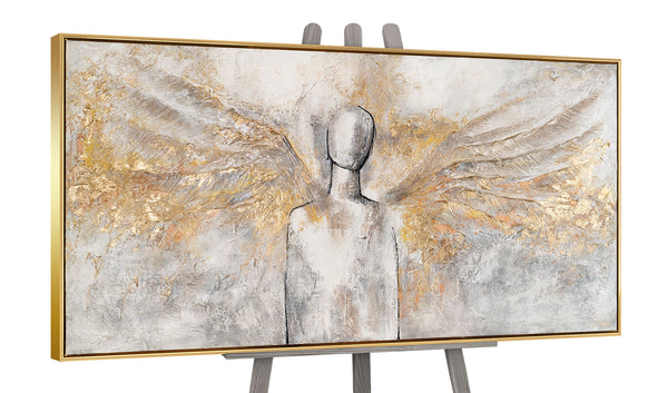 Framed big art canvas for living room "The glow of an angel"