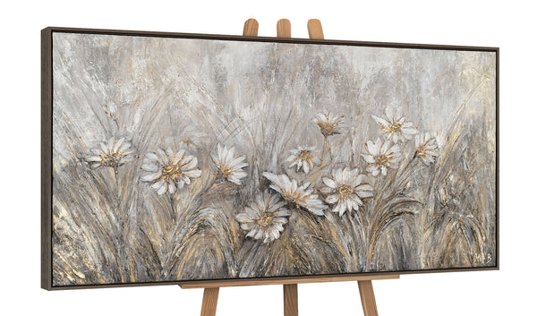 Framed painting for living room "Glittering petals"