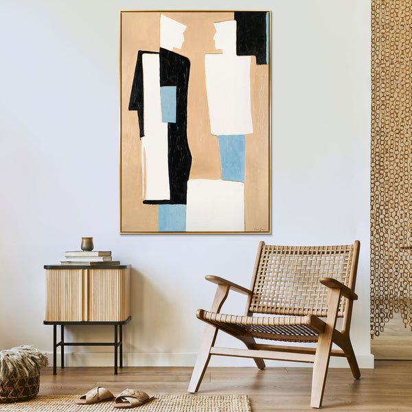 Framed artwork for living room "Contrasting figures"