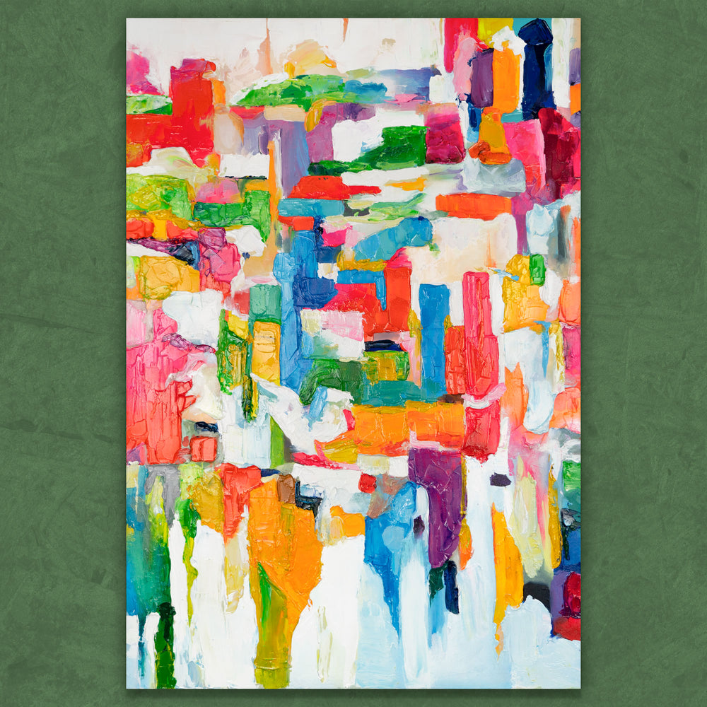 Großformatiges buntes Acrylbild abstrakte Wanddeko