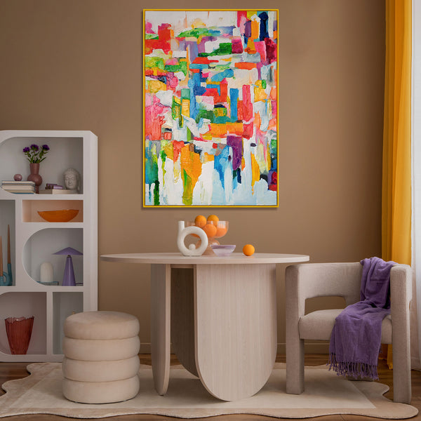 Framed large canvas wall art "The energy of color"