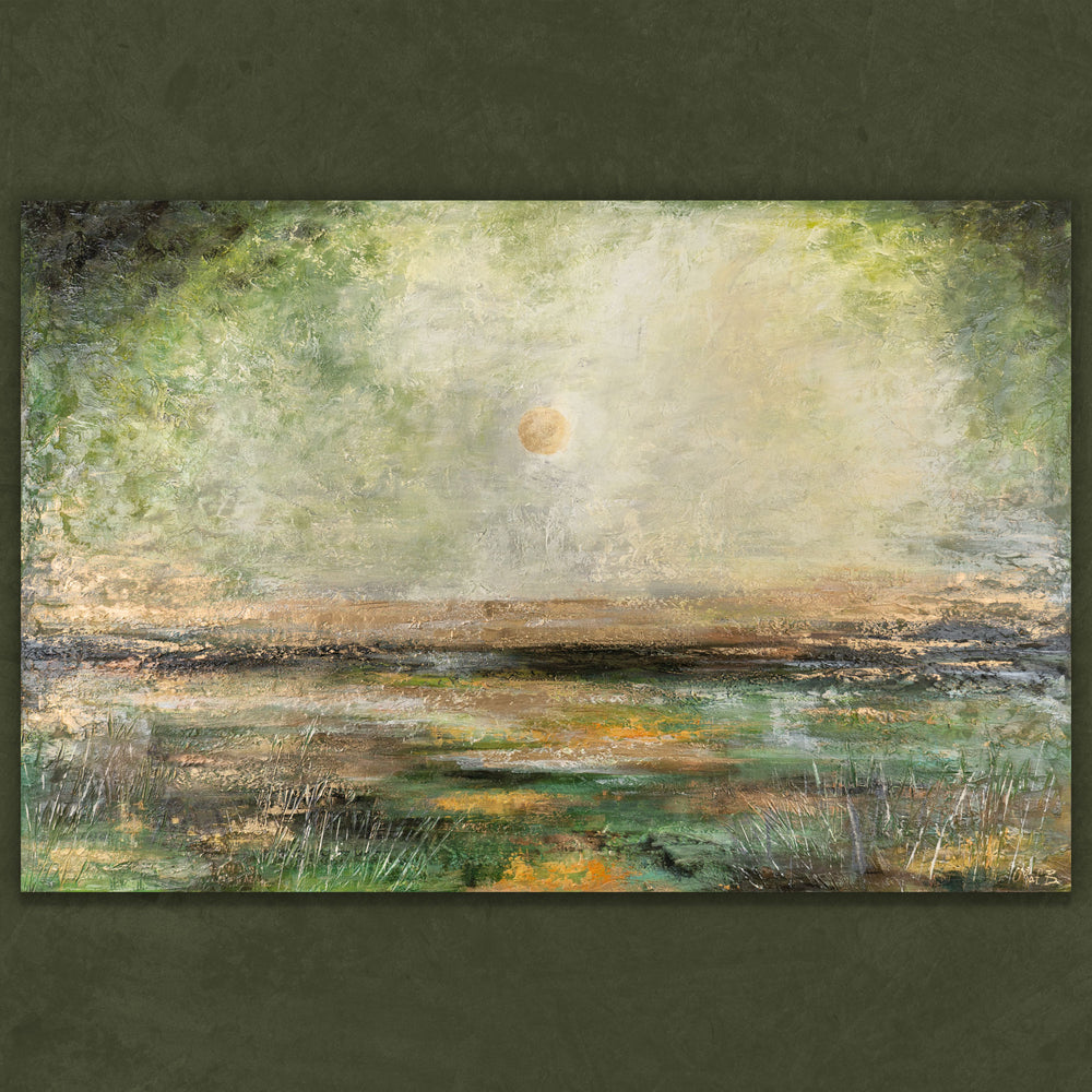 Natur Leinwandbild grün strukturiert modernes Acryl Gemälde