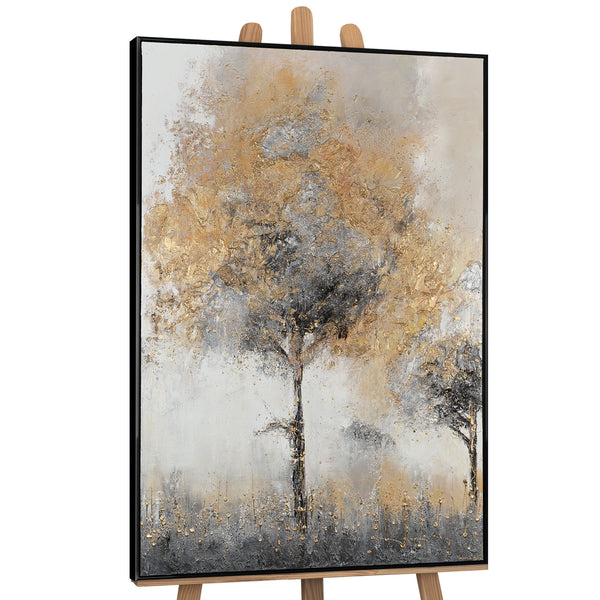 Textured acrylic painting on canvas with frame - abstract landscape wall art "Shine"