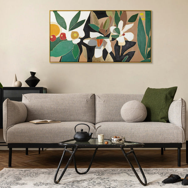 Luxury wall art for living room framed painting "Abstract gardens"