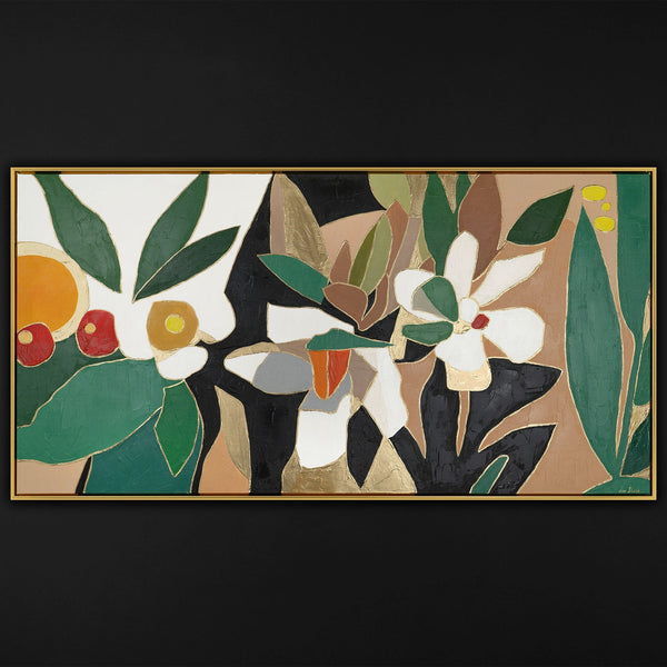 Luxury wall art for living room framed painting "Abstract gardens"