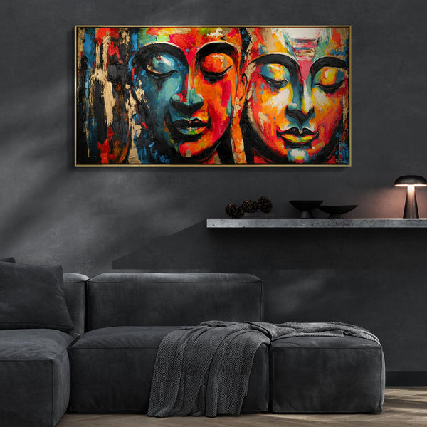 Artwork framed with large Buddha modern wall art "Zen"