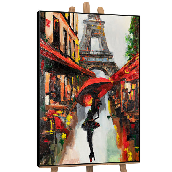 Framed acrylic painting for living room wall art "A walk through Paris"