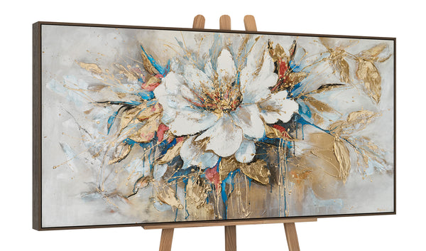 Floral arcrylic painting on canvas with frame "Floral glow"