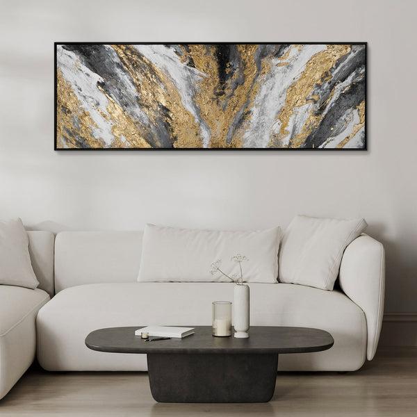 Abstract acrylic painting for living room in frame "Flow"