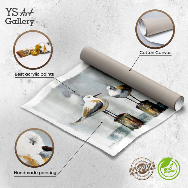  Infografik zur handgemalten Acrylkunst mit Möwenmotiv