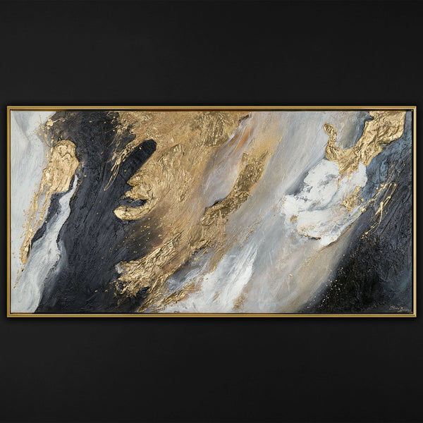 Abstract art in living room elegant framed wall decor for bedroom "Flow II"