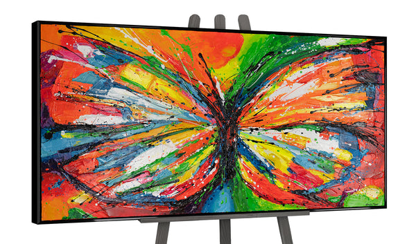 Abstract modern painting on canvas in frame "A stroke of color"