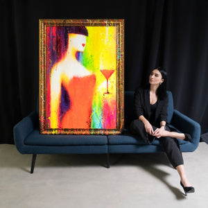 Abstrakte Figur Leinwandbild Acryl moderne Wandkunst