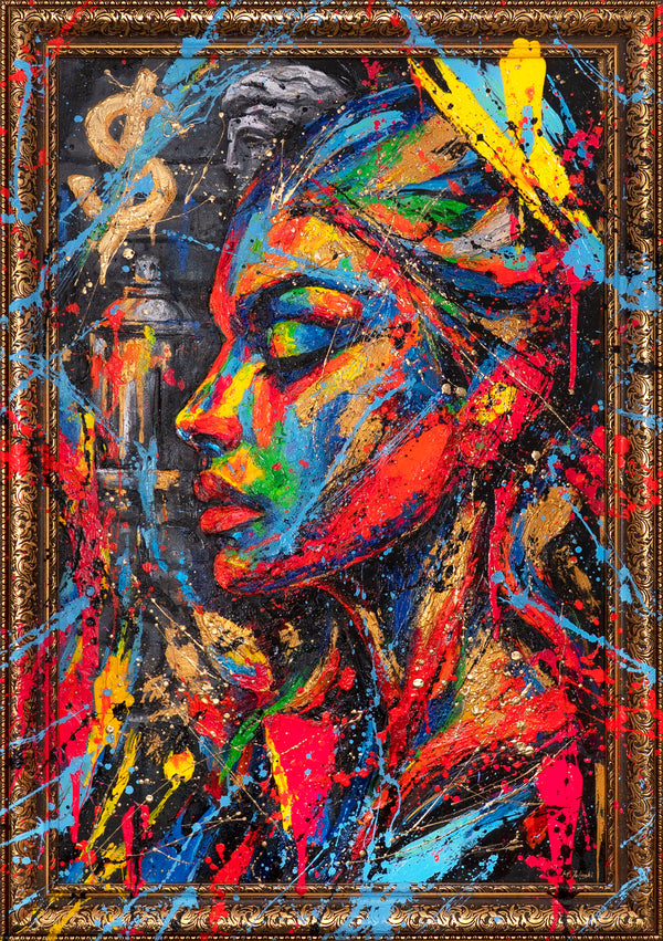 Abstrakte Frau Leinwandbild moderne Wanddeko Interieur