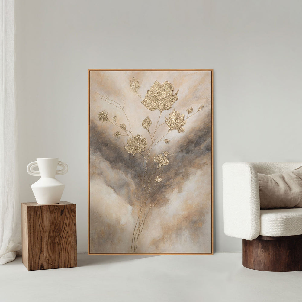 bstrakte Wandkunst gold beige grau modern