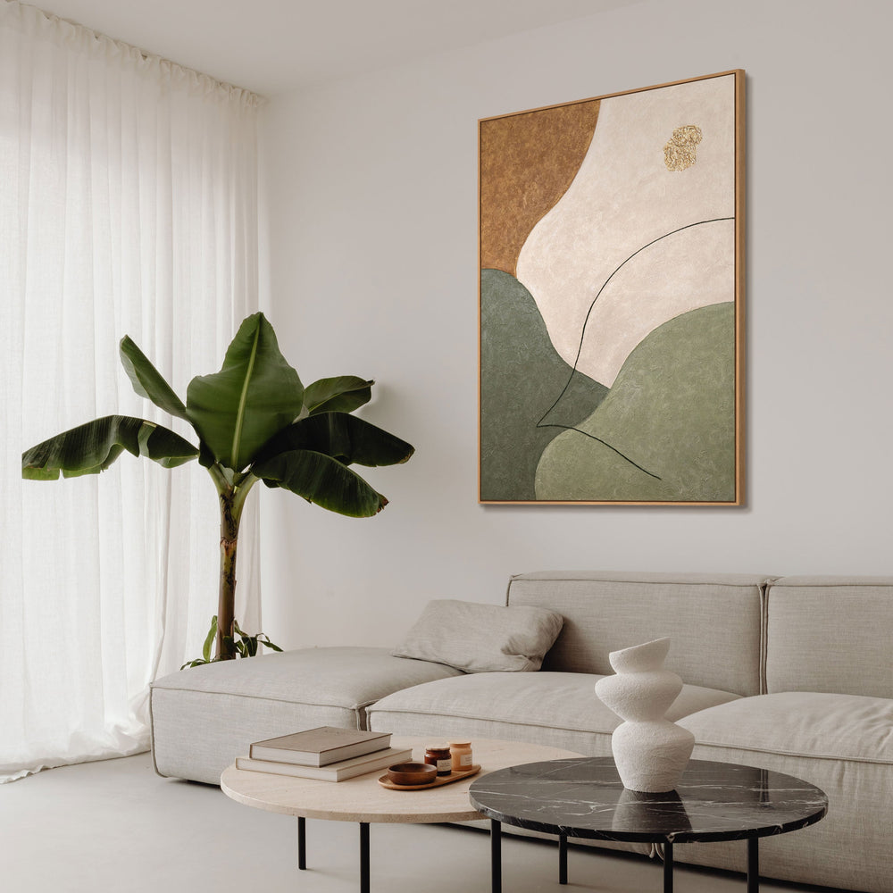 Abstraktes Leinwandbild Grün Gold