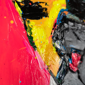 Abstraktes Portrait Acrylmalerei Handgemalt Relief Kunst