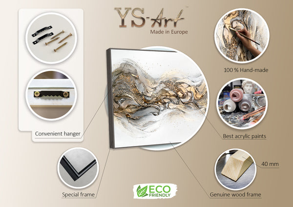 Acryl Kunstwerk Abstrakt Gold Bronze Moderne Deko