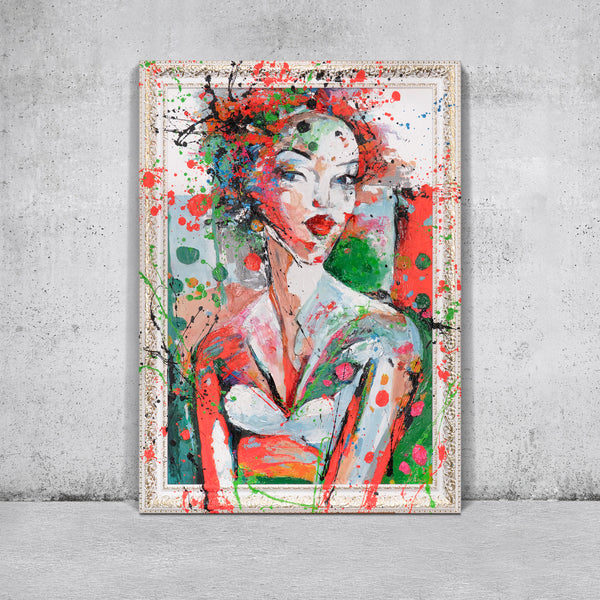 Acryl Leinwandbild Porträt Frau Kunst im modernen Raum