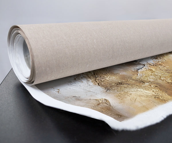 Acrylmalerei Gold Beige Struktur Wandkunst Handarbeit Design