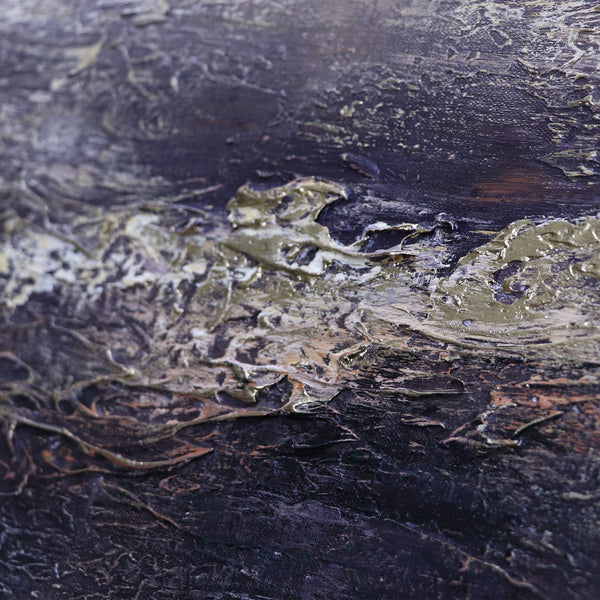 Acrylstruktur Gold Violett Handgemalt Relief Oberfläche