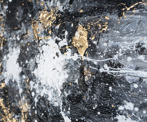 Goldene Akzente moderne Acrylkunst Nahaufnahme Struktur