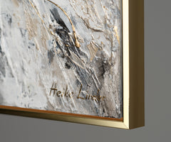 Großes Leinwandbild Engelflügel Gold Grau moderne Kunst