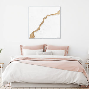 Handgemaltes Acrylbild Gold Weiss minimalistische Wandkunst