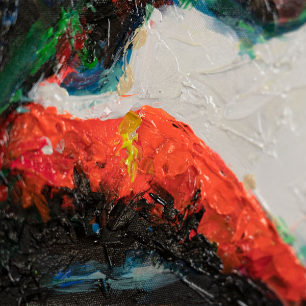 Handgemaltes Leinwandbild Porträt Acryl Struktur Relief