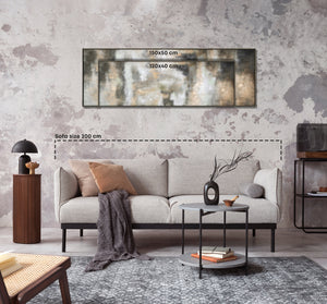 Contemporary wall decor with frame "Morning in the city" 60x20 inch