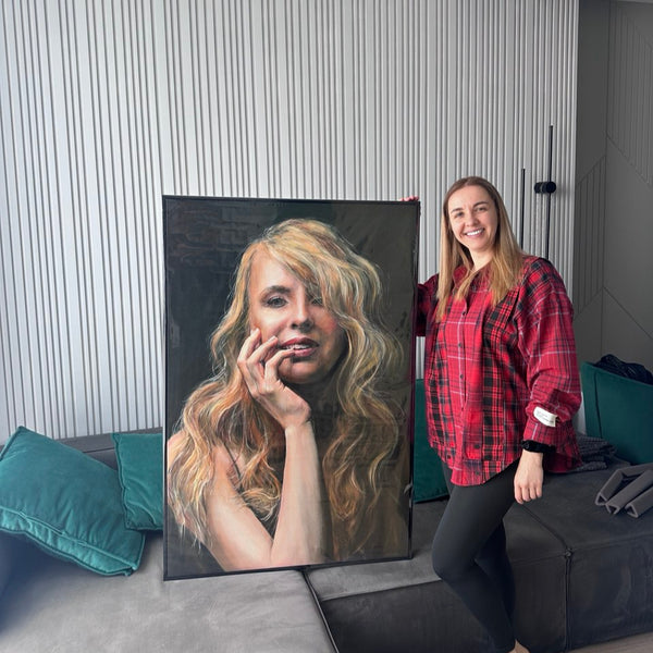 Custom Hand-Painted Portrait – Personalized Acrylic Art on Canvas from Your Photo