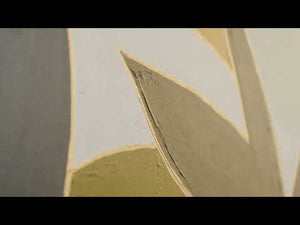 Hand-Painted Canvas „Golden Composition“ – Contemporary Wall Art in Natural Tones