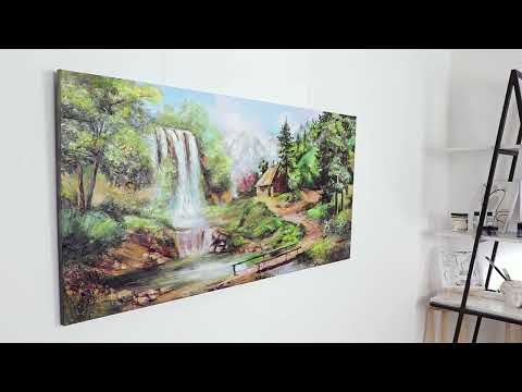 Abstract landscape painting "Waterfall"