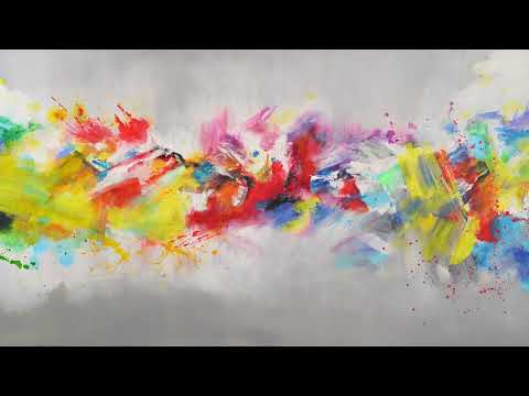 Acrylic painting on canvas: modern abstract wall art "Colorful life"