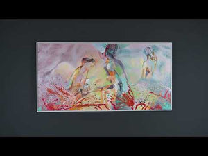 Modern acrylic painting with frame "Hot Summer"