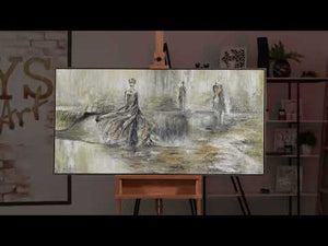 Painting Modern Abstract "Fashion Show" Hand-painted art on canvas