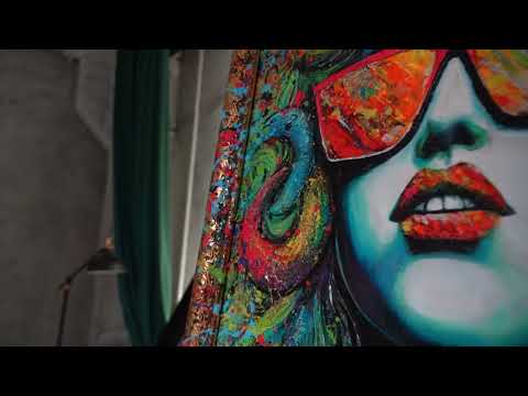 Abstract Modern Handmade Paintings on Canvas with Frame "The Myth of Neon"