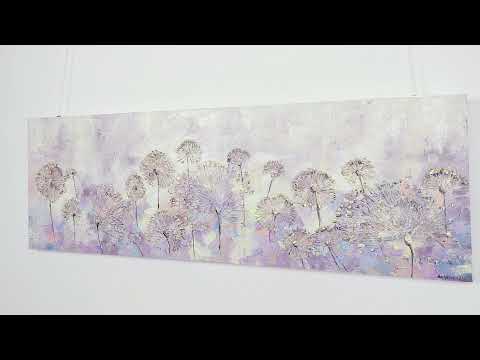 Flower canvas painting with frame "Early spring" 60x20 inch