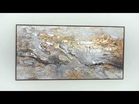 Abstraktes Kunstwerk „Glühen“ – Acryl auf Leinwand mit Goldakzenten